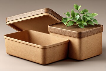Natural packaging with lettuce and bolognese high resolution image