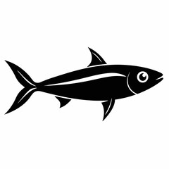 Anchovy Silhouette Illustration on White Background a simple vector graphic of a small fish perfect for seafood themes