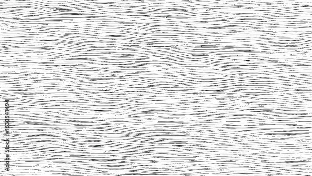 Poster hand drawn curved wavy line pattern vector on transparent background, minimal organic stripe texture