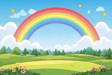 rainbow over the meadow