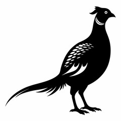 Elegant pheasant silhouette design a simple yet striking vector illustration perfect for logos branding or nature themed projects on a