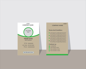 Print, Professional ID card vector template clean, modern, and customizable design for Print or digital use, ID Card, Identity Card for print, Adobe Illustrator Vector file high-quality for Branding.