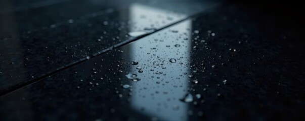 Deep black, mirror-like aluminum surface, reflections visible , photography, illustration, wallpaper