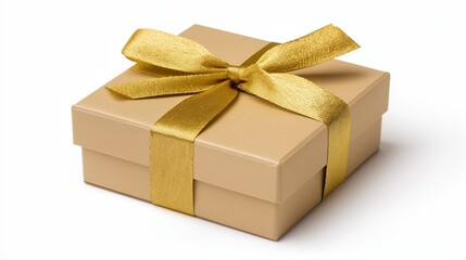 Obraz premium Gift box tied ribbon isolated on white background.