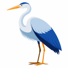 Elegant Egret Illustration on Clean White Background a Graceful Bird Design in Vector Format for Various Creative Applications
