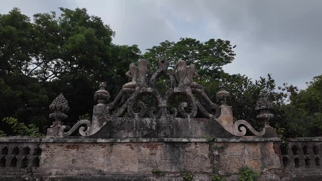 Heritage house roof decoration at Pakutia Zamindar Bari, Nagarpur, Bangladesh