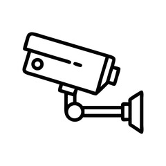Surveillance Security Camera Icon Line Art for Monitoring and Safety Concepts