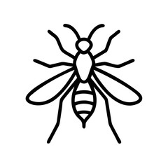 Mosquito Icon Outline – Insect Line Art Symbol for Nature and Pest Control
