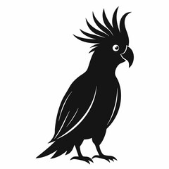 Elegant cockatoo silhouette design a simple yet striking vector illustration of a cockatoo bird on a clean white background perfect