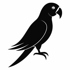 Parrot Silhouette Vector Illustration on White Background Simple Bird Outline Design for Creative Projects and Graphic Design Elements