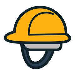 Safety awareness with helmet icon