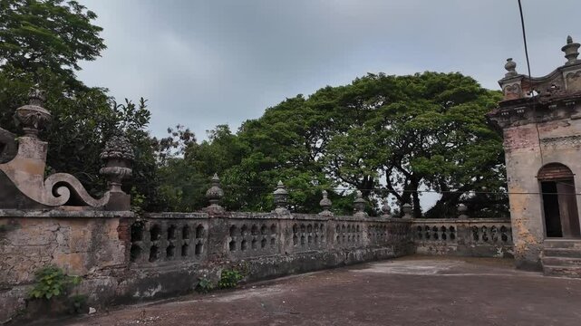 Heritage house roof decoration at Pakutia Zamindar Bari, Nagarpur, Bangladesh