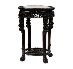 antique chair isolated on white  A Chinese Carved Rosewood Table