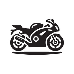 Obraz premium Silhouette illustration of a modern sport motorcycle in black and white design
