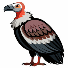 Isolated vulture illustration on a white background showcasing detailed vector artwork of the bird of prey with clean lines and