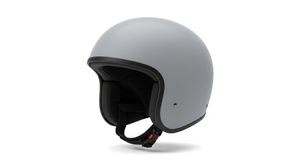 Fototapeta premium Gray motorcycle helmet on white background