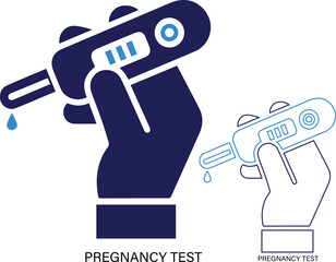 Pregnancy Test Icon Set Result, Fertility, Family Planning and Healthcare Symbols.