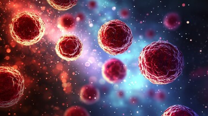 hematology cells from the center to the corner background vector
