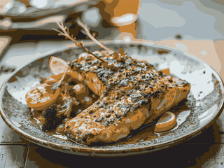 grilled chicken breast with potatoes
