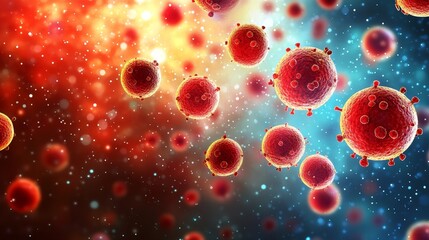 hematology cells from the center to the corner background vector