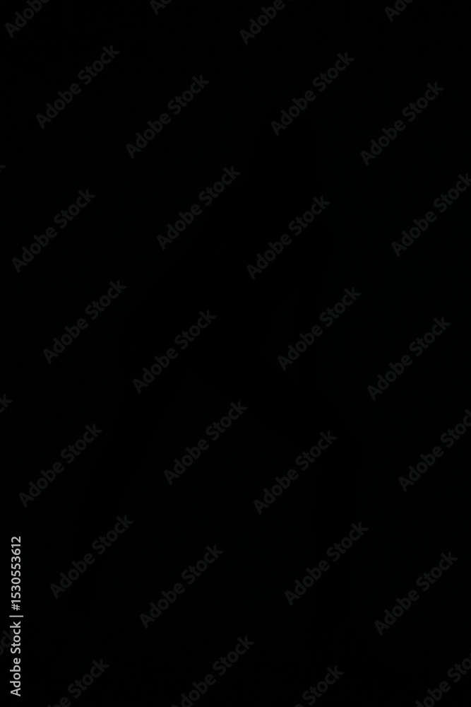 Poster dark black background with barely visible abstract shapes and subtle texture, creating a mysterious 