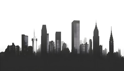 Fototapeta premium City silhouette architecture skyscraper cityscape