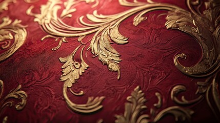 Ornate red and gold patterned surface