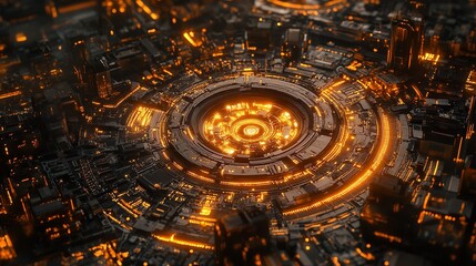 Obraz premium Glowing Circuit Board Technology Concept.