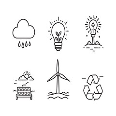green energy concept renewable power illustration line art