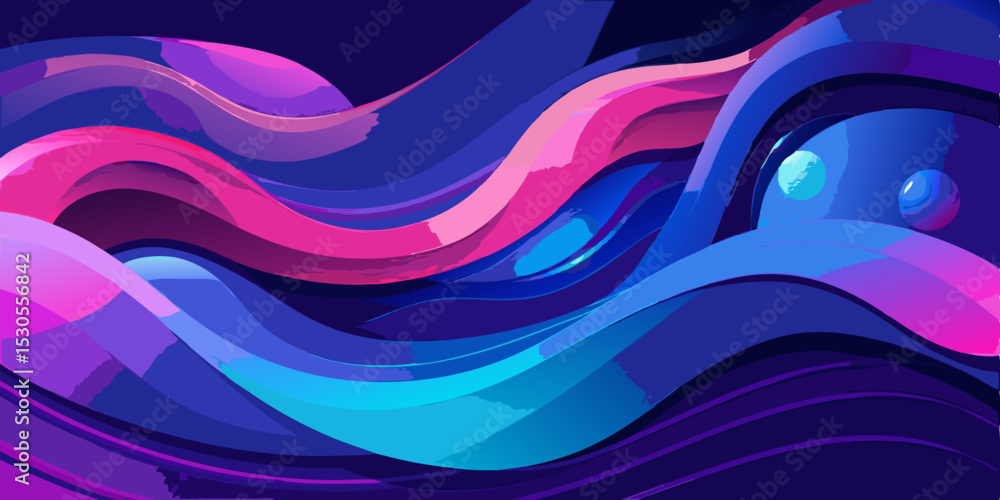 Poster abstract wavy background with vibrant pinks purples and blues creating a dynamic and modern design f