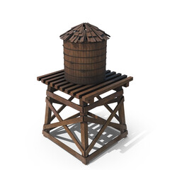 Old Water Tower isolated on transparent background