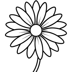 Simple Daisy Flower Illustration on White Background Vector Floral Design Element for Springtime Summer or Botanical Themes Clean and Minimalist
