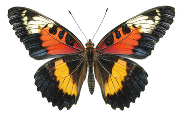 Fototapeta premium Stunning red orange butterfly wings isolated on a transparent background
