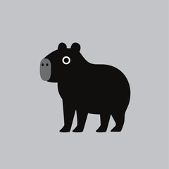 Cute vector capybara with big eyes, simple design, great for kids' projects and decor.