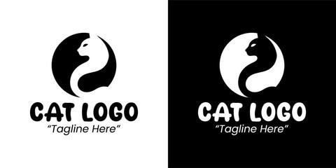 Fototapeta premium Professional and Modern Cat Logo Designs with Black and White Colors