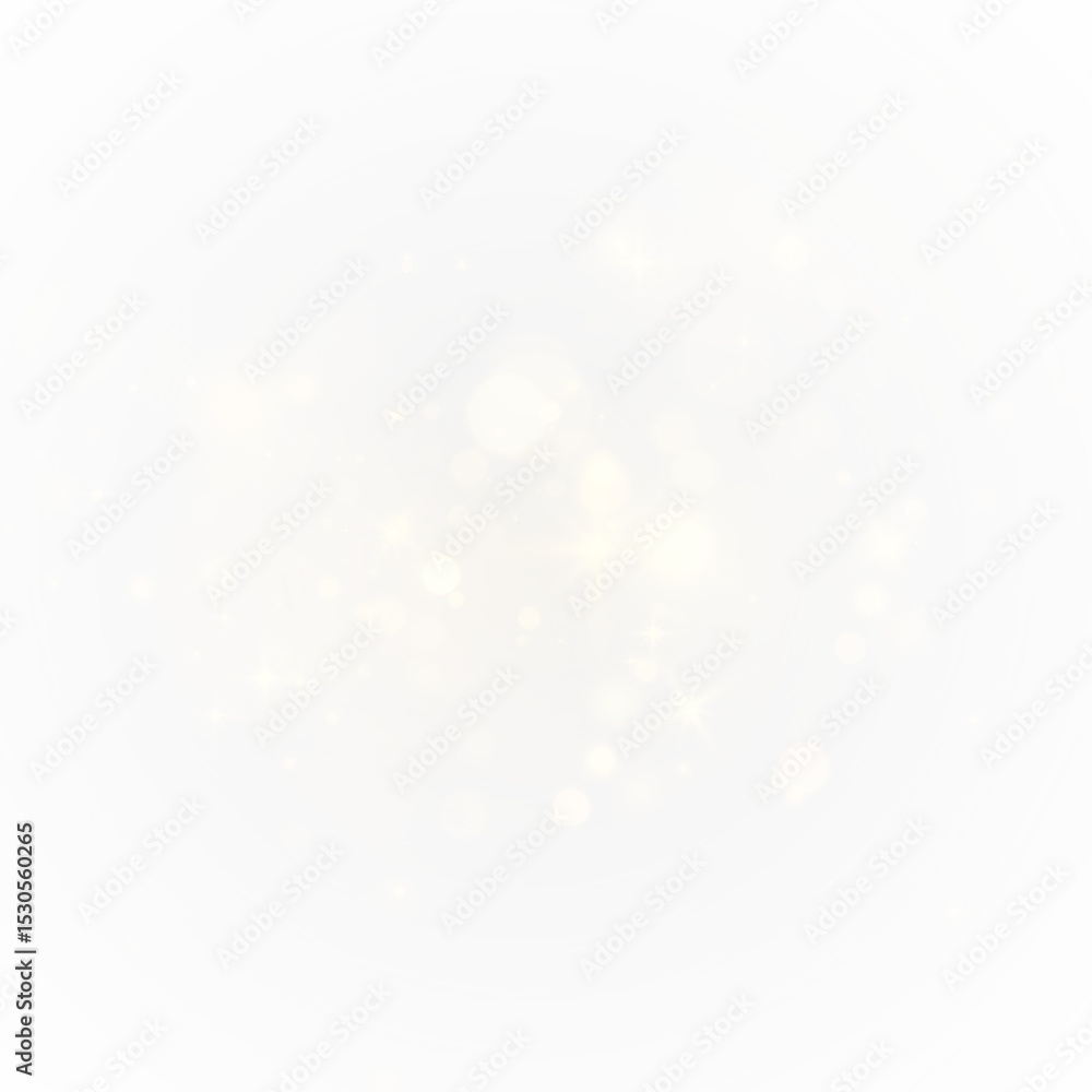 Poster abstract golden shining bokeh isolated on transparent background.christmas glowing bokeh confetti an