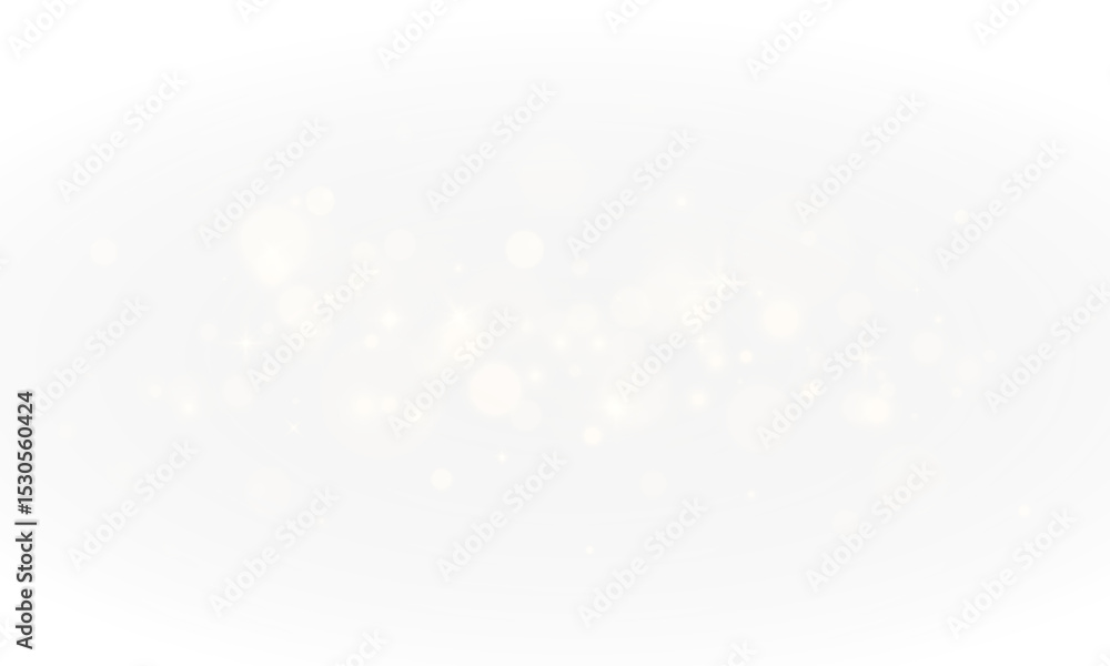 Poster Abstract golden shining bokeh isolated on transparent background.Christmas glowing bokeh confetti and sparkle overlay texture for your design.