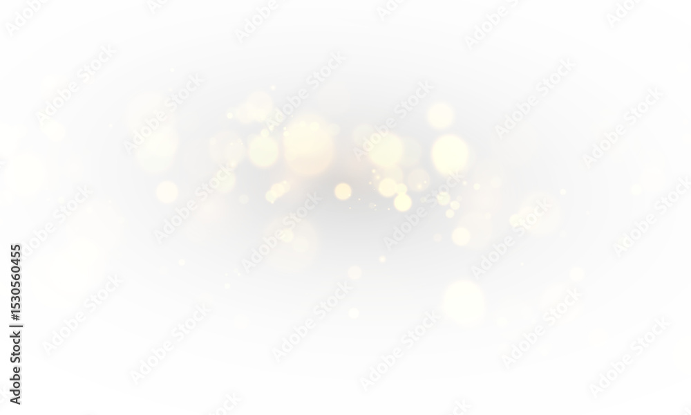 Poster Abstract golden shining bokeh isolated on transparent background.Christmas glowing bokeh confetti and sparkle overlay texture for your design.