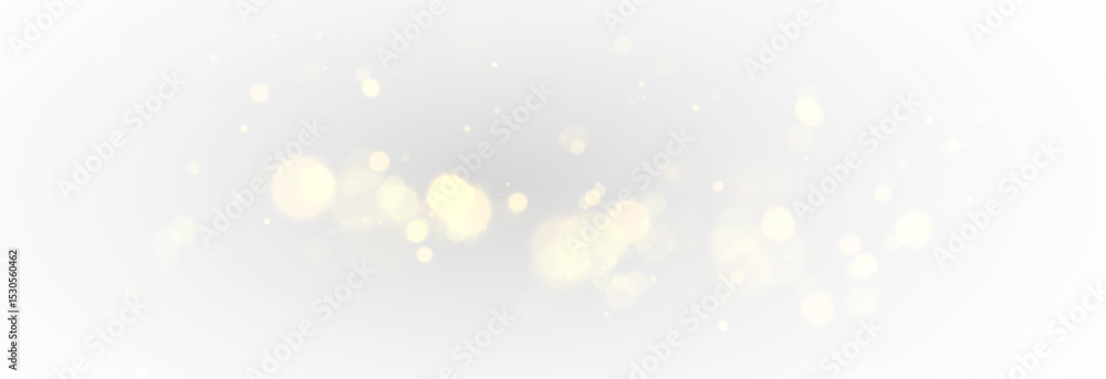 Aufkleber Abstract golden shining bokeh isolated on transparent background.Christmas glowing bokeh confetti and sparkle overlay texture for your design.