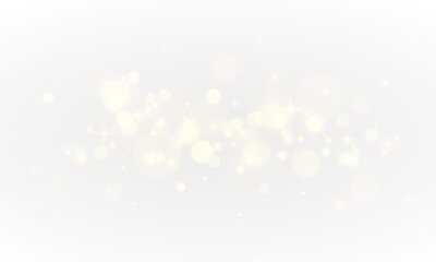 Abstract golden shining bokeh isolated on transparent background.Christmas glowing bokeh confetti and sparkle overlay texture for your design.