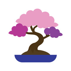 Colorful Bonsai Tree With Gradient Leaves