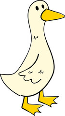 Hand Drawn Cartoon Goose Duck Bird Character Illustration