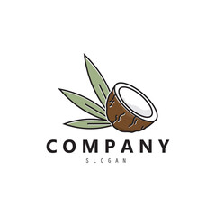Coconut Logo Icon. Brown Coconut logo to business vector design.