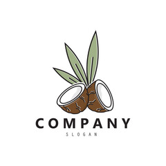 Coconut Logo Icon. Brown Coconut logo to business vector design.