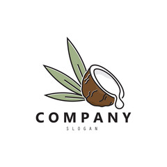 Coconut Logo Icon. Brown Coconut logo to business vector design.