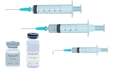 Medical needle and medicine illustration material