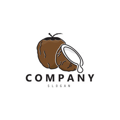 Coconut Logo Icon. Brown Coconut logo to business vector design.