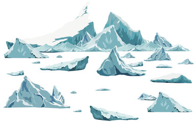 Iceberg illustration material, iceberg background picture