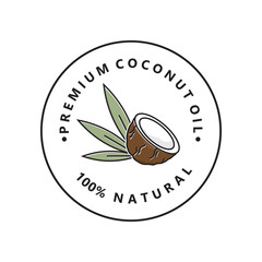 Coconut oil Logo vector design.