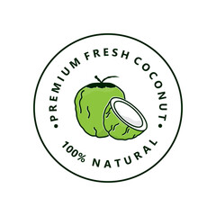 Fresh Coconut Logo Icon vector design.